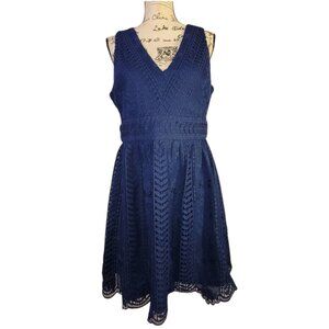 3/$30, Alya Lacy Blue Sleeveless Party Dress, Size XL